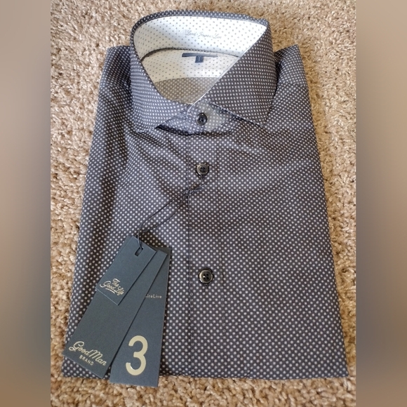 Good Man Brand Men's Dark Gray Long Sleeve Button Down Shirt NWT - Picture 1 of 6